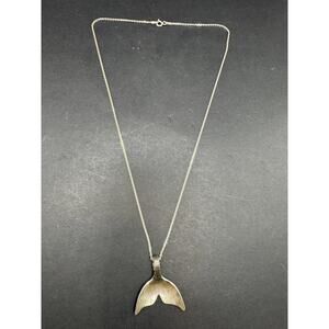 Vintage Han Dolphin Tail 925 Sterling Silver Luck Charm Pendant Necklace 18"